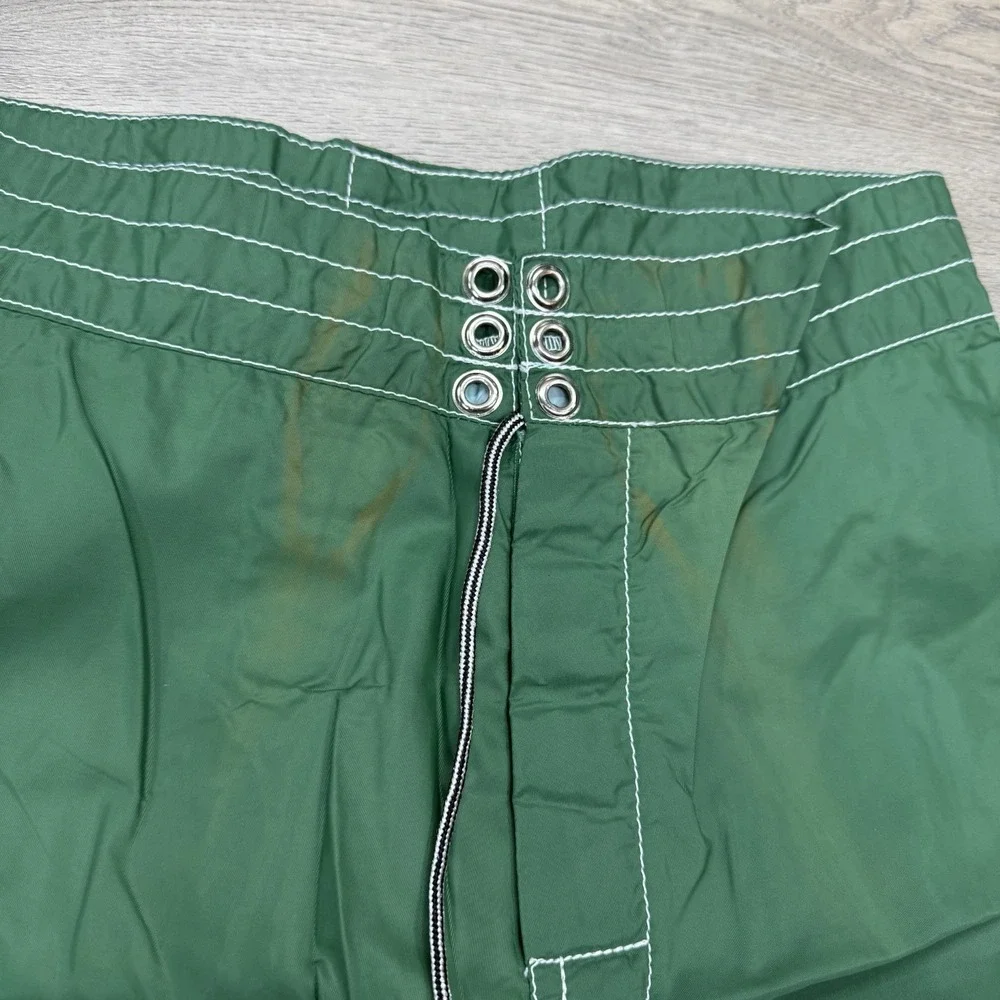 VTG Birdwell Beach Britches Green Swim Trunks Men's Short FLAW‎ Pocket